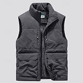 halpa Gilets-Miesten Kalastusliivi Päivittäin Vapaa-aika 봄 &amp; Syksy Tasku Polyesteri Mukava Yhtenäinen väri Vetoketju Stand-kaula-aukko Musta Khaki Tumman sininen Tumman harmaa Liivi
