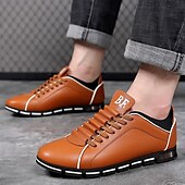 cheap Men&#039;s Sneakers-Men&#039;s Red Casual Sneakers – Stylish Faux Leather, Lace-Up Design, Comfortable Everyday Footwear