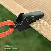 abordables Herramientas de camping, mosquetones y cuerdas-20 clips de montaje superiores para carpas a prueba de viento para acampar al aire libre