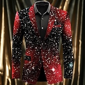 Χαμηλού Κόστους Χριστουγεννιάτικη σκηνή-χριστουγεννιάτικο χώρο καλλιτεχνικό casual ανδρικό παλτό σακάκι μπλέιζερ αναπνεύσιμο άνετο βραδινό πάρτι καθημερινό κουμπί τρισδιάστατη εκτύπωση πολλαπλών τσέπης κανονική εφαρμογή πτώση &amp;amp;