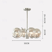 preiswerte Pendelleuchte-nordischer kreativer Chrom-Deckenleuchter moderner Chrom-LED-Deckenleuchter Kunstausstellung Pendelleuchten galvanisiertes Gehäuse LED-Beleuchtung 3/4/5 Lichtköpfe 110-240V