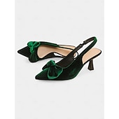 economico Semi-formale-scarpe col tacco a spillo in velluto blu da donna con cinturino posteriore e fiocco – eleganti tacchi alti per eventi formali e feste