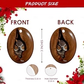 tanie Ozdoby-Ozdoba świąteczna w kształcie zwierzęcia, 2D akrylowa ozdoba choinkowa ze wzorem zwierzęcia, dekoracja leśna, sezonowa dekoracja choinki, sufitu, pamiątkowe prezenty świąteczne