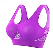 cheap Sports Bras &amp; Vests-Sports Bra Hollow Mesh Back Sports Bra Fitness Yoga Vest Shockproof Yoga Bra Without Steel Ring