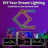 Недорогие Умный ночной свет-RGB светодиодные умные светильники игровые линии света Bluetooth приложение музыкальная синхронизация домашнего стенового креативного освещения световые панели с 24-кнопочным RF пультом управления
