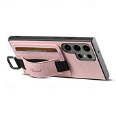 זול מארז סמסונג-טלפון מגן עבור S24 Ultra Plus S23 Ultra Plus S22 Plus Ultra S25 Ultra כיסוי אחורי עם מעמד עם רצועת יד חריץ לכרטיס רטרו TPU PC עור PU