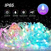 abordables Guirlandes lumineuses USB-Guirlande lumineuse magique à LED RVB contrôlée par application, guirlande lumineuse USB avec télécommande, synchronisation de musique Bluetooth pour Noël, mariage, anniversaire en extérieur
