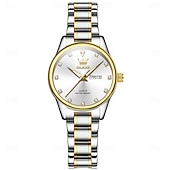 cheap Quartz Watches-OLEVS 3612 Original Elegant Quartz Ladies Watch Week Calendar Display Dress Watch For Women Waterproof Stainless Steel Clock