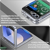 cheap Samsung Cases-Phone Case For Z Flip 6 Z Flip 5 Z Flip 4 Z Flip 3 Back Cover Magnetic Support Wireless Charging Shockproof Retro TPU Silicone