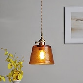 ieftine Lumini pandantive-Mini pandantiv din sticlă transparentă cu întrerupător lampă vintage rustică mică pandantiv lumina retro fermă pandantiv iluminat decorativ pandantiv pentru hol noptieră peste masă