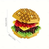 levne Stavební hračky-5ks vytvořit mini jídlo 3D model stavebnice - domácí burger hranolky párek v rohlíku pizza puzzle sestavení hračka s vzdělávacím festivalem dárky na Vánoce a den díkůvzdání