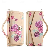 voordelige Samsung-hoesje-telefoon hoesje Voor S24 Ultra S24 Plus S24 S23 S23 Ultra S23 Plus S22 S22 Ultra Achterkant Wallet Card Case Rits met draagkoord met polsband Retro TPU PU-nahka