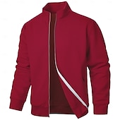 tanie Podstawowe bluzy-Męskie Bluza z Kapturem Rozpinana bluza z kapturem Taktyczna bluza z kapturem Czarny Czerwony Granatowy Khaki Szary Kaptur Równina Sport i turystyka Codzienny Święto Moda miejska Nowoczesne Codzienny