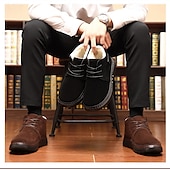 abordables Botas de invierno y nieve-Botines de ante sintético marrón para hombre con forro de felpa cálido y suela antideslizante, ideales para usar al aire libre en invierno.