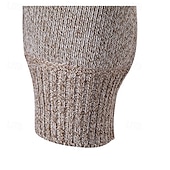 billige genser for menn-Herre Genser Tykk Strikke Lomme Halv glidelås Helfarge Høy krage Elegant Årgang Formell Hjem Klær Biskop Høst Vinter Rød Navyblå S M L