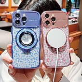 Недорогие Чехлы для iPhone-телефон Кейс для Назначение iPhone 16 15 14 Pro Max Plus iPhone 13 12 11 Pro Max Mini Кейс на заднюю панель со стендом Магнитный Поддержка беспроводной зарядки Ретро Покрытие