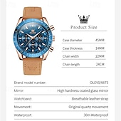 abordables Relojes de Cuarzo-Nuevo Olevs marca Olevs tendencia de moda reloj para hombres cronógrafo luminiscente calendario gran esfera reloj de cuarzo simple ocio deportivo impermeable