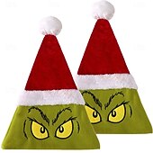 サンタクロース グリーン モンスター ファーリー クリスマスパーティー用品 クリスマスハット 男女兼用 面白い クリスマス ハット お買い得  サンタの帽子とアクセサリー-サンタクロース グリーン モンスター ファーリー クリスマスパーティー用品 クリスマスハット 男女兼用 面白い クリスマス ハット