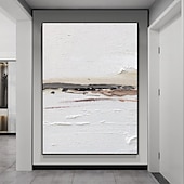 お買い得  風景画-手描きのわびさびアートワーク絵画壁アート油絵キャンバスに手作りベージュ抽象画一組ベージュテクスチャ壁アートニュートラル抽象壁アートボヘミアンウォールデコレーション
