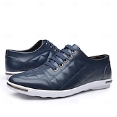 baratos Ténis para Homem-tênis masculino casual acolchoado - azul marinho, design com cadarço, confortável e leve, perfeito para uso diário