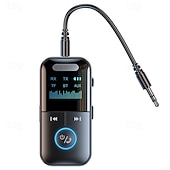 abordables Gadgets Bluetooth-Nuevo estilo con pantalla de visualización adaptador bluetooth 5.4 receptor transmisor manos libres para automóvil adaptador de audio bluetooth aux