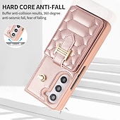 economico Cover Samsung-telefono Custodia Per Z Fold 5 Z Fold 4 Z Fold 3 Per retro con cordino con cinturino da polso Slot per schede Retrò TPU pelle sintetica