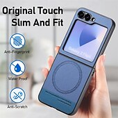 halpa Samsung-kotelot-puhelin Etui Käyttötarkoitus Z Flip 6 Z Flip 5 Z Flip 4 Z Flip 3 Takakuori Magneetti Tukee langatonta latausta Iskunkestävä Retro TPU PC