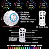 halpa Vedenalaiset valot-rgb kelluva led-urheilupallo yövalo, usb-ladattavat vedenpitävät uima-altaan valot lapsille, ulkopuutarha, uima-allas  &amp; lahja jalkapallo, koripallo ja baseball 6/4/2/1kpl