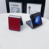 お買い得  サムスン用ケース-電話 ケース 用途 Zフリップ6 Z Flip 5 Z Flip 4 Z Flip 3 バックカバー 耐衝撃 レトロ風 TPU PUレザー