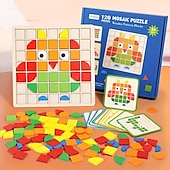 abordables Puzles-Rompecabezas de mosaicos 3D: bloques de construcción para juegos educativos de escritorio de múltiples formas y colores, regalos ideales para Navidad y Halloween para niños