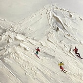 preiswerte Landschaftsgemälde-großes handgemachtes abstraktes Leinwandbild handgemaltes Ski-Schnee-abstraktes Gemälde nordisches abstraktes Ski-Gemälde für Wohnzimmer abstraktes Gemälde Boho abstraktes Wandbild