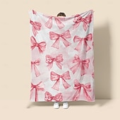 cheap Blankets &amp; Throws-Pink Bow Blanket Soft and Cozy Throw with Elegant Bow Design Perfect for Adding a Touch of Charm and Comfort to Your Home Decor Ideal  Gift For Chirstmas Xms