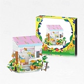 cheap Building Toys-Mini City Shop Street View Building Blocks Model SetSimulation Architecture Collection Particle Construction Building Bricks ToyHome Decoration