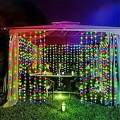 Χαμηλού Κόστους Τροφοδότηση με USB-3x3M Ευέλικτα Φωτιστικά Κουρτίνας LED 300 LEDs Φωτιστικά Σχοινιού LED με 13-Κλειδί Τηλεχειριστήριο USB Τροφοδοτούμενα Χαμηλής Τάσης Ζεστό Λευκό  RGB Ασφαλή για Διακόσμηση Δωματίου  Κουρτίνας