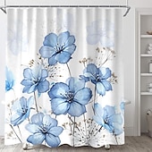 お買い得  シャワーカーテン-フック付きシャワーカーテン 180cm*180cm(70&quot;*70&quot;) ポリエステル 洗濯可能 防水 パターン バスルーム バスタブデコ 植物的フローラル
