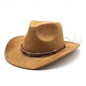 cheap Fedora Hat-Men&#039;s Kentucky Derby Hat Sun Hat Cowboy Hat Fedora Trilby Hat Black Red Polyester Vintage Style Fashion 18th Century State of Texas Daily Theme Party Solid / Plain Color Sunscreen Cosplay