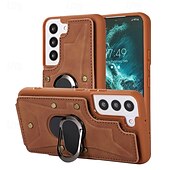 levne Pouzdra pro Samsung-telefon Carcasă Pro S23 Ultra Plus S23 S22 S22 Plus Ultra S21 FE S21 S21 Ultra Plus A54 A34 A14 S20 Plus S20 Ultra Zadní kryt Držák na prsteny Nárazuvzdorné Retro TPU PU kůže