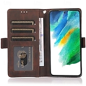 abordables Coques Samsung-téléphone Coque Pour S23 S22 S21 S20 Plus Ultra S21 FE A72 A52 A32 A22 A12 A71 A51 A31 A21s S20 FE Couvercle rabattable Avec Support avec dragonne Fente pour carte Rétro TPU faux cuir