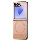 halpa Samsung-kotelot-puhelin Etui Käyttötarkoitus Z Flip 6 Z Flip 5 Z Flip 4 Z Flip 3 Takakuori Magneetti Tukee langatonta latausta Iskunkestävä Retro TPU PC