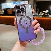 お買い得  iPhone用ケース-電話 ケース 用途 iPhone 16 Pro Max プラス iPhone 15 プロマックスプラス iPhone 14 13 12 11 Pro Max Plus iPhone 14 Pro Max iPhone 13 12 11 Pro Max バックカバー 磁石バックル ワイヤレス充電をサポート リストストラップ付き レトロ風 TPU アクリル
