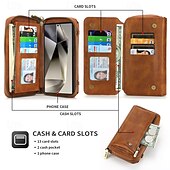 levne Pouzdra pro Samsung-telefon Carcasă Pro S24 S24 Ultra Plus S23 Ultra Plus S23 S22 S22 Plus Ultra Zadní kryt Pouzdro na peněženku se stojánkem Zip s Lanyardem Retro TPU PU kůže