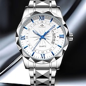 baratos Relógios Quartz-novo relógio masculino moderno de negócios com vidro reforçado com minerais e calendário luminoso com display multifuncional à prova d&#039;água esportivo