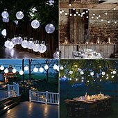 economico Striscie luci ad energia solare-10m Fili luminosi 100 LED Bianco caldo Bianco Multicolore Luci di stringa creative Feste All&#039;aperto Impermeabile Ad energia solare