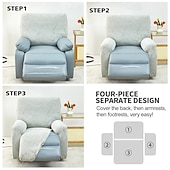 billiga Vilstol och länstol-jacquard fåtölj överdrag överdrag lazyboy överdrag soffstolsöverdrag 4-delade set, halkfri vilstol med förvaringsfickor möbelskydd för vardagsrum
