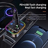 levne Nabíječky do auta-bezdrátový bluetooth adaptér do auta bluetooth 5,3 fm vysílač aux rádiový přijímač mp3 přehrávač handsfree volání typ-c usb nabíječka do auta