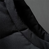 billiga Gilets-Herr Pufferväst Hoodie väst Vadderad Gilet Quiltad väst Dagligen Datum Semester Mode Ledigt Höst vinter Ficka Avtagbar huva Polyester Håller värmen Bekväm Ensfärgat Dragkedja Huva Normal Svart
