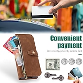 baratos Capa Samsung-telefone Capinha Para Dobra Z 6 Z Fold 5 Z Fold 4 Z Fold 3 Capa traseira Com Suporte Zíper com cordão Retro TPU Couro PU