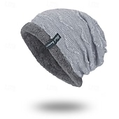 Χαμηλού Κόστους Καπέλο Beanie-Καπέλο Προστατευτικό καπέλο Ανδρικά Μαύρο Γκρίζο Κρασί ΕΞΩΤΕΡΙΚΟΥ ΧΩΡΟΥ Καθημερινά Αγνό Χρώμα Μονόχρωμες Ζεστό / Φθινόπωρο / Χειμώνας