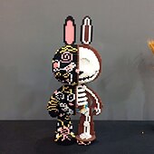 お買い得  組立ておもちゃ-8000粒子の落書き解剖モモウサギのビルディングブロック小さな粒子パズル組み立ておもちゃクリエイティブデスクトップの装飾
