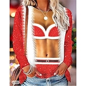 voordelige Grappige kersttrui en hoodies-Kerstmis Kerstman Pullover Grappige kersttrui 3D-afdrukken 3D Kerstmis Grappig Voor Dames Volwassenen Kerstmis Carnaval 3D afdrukken Feest Festival
